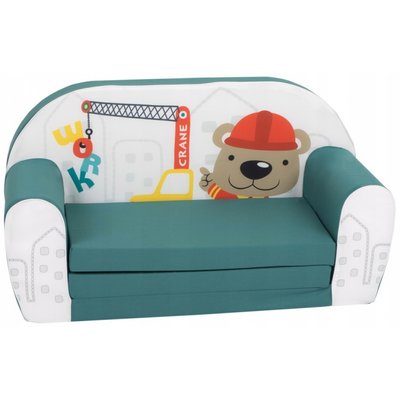 М'який дитячий диван розкладний (принт Builder) 9 міс- 4 роки 436365435 фото