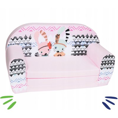 М'який дитячий диван розкладний (Pink) 9 міс- 4 роки 4363653 фото