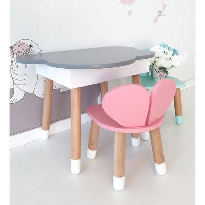 Дитячий стіл напівхмара з пеналом та 1 стільчик (Мишка) 1199 фото
